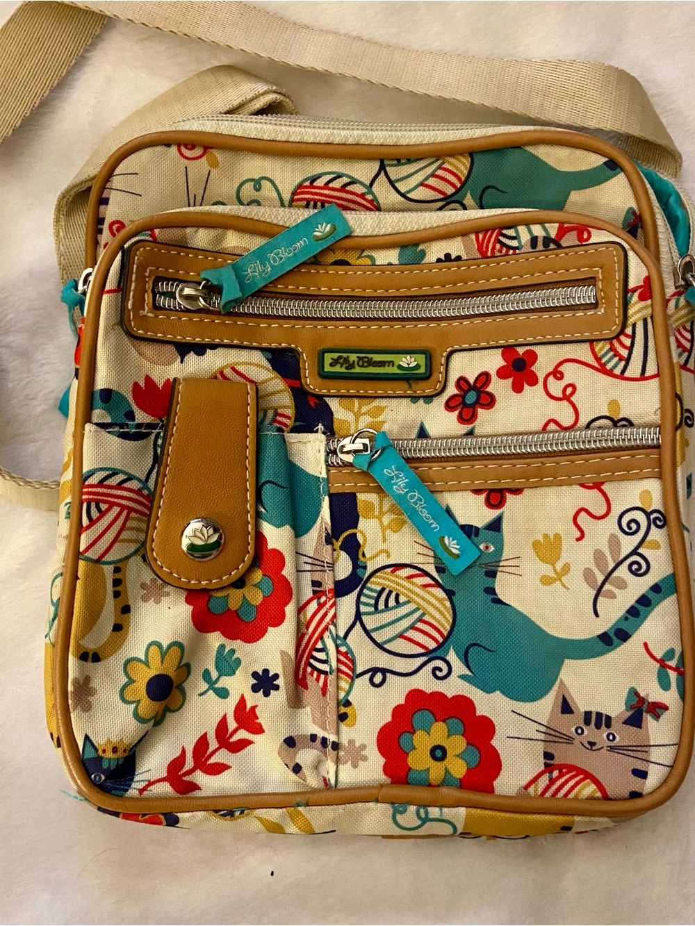 Lily Bloom Cats Floral Crossbody Bag